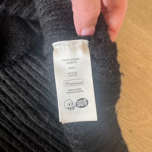 Cheap Monday Hook chunky knit zip Front Cardigan Black small oversized - Picture 13 of 13